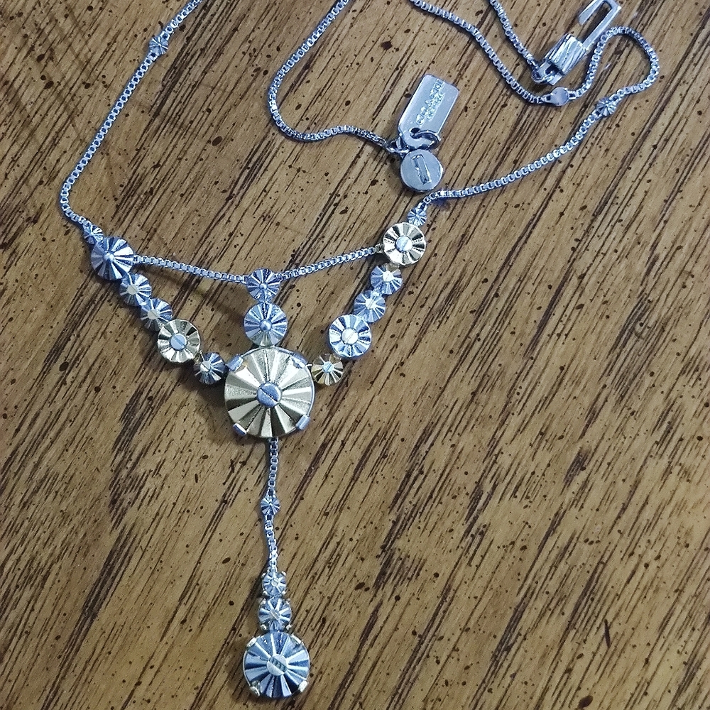 Coach Daisy Rivets Lariat Necklace Rare - Picture 10 of 11